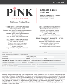 2025 Pink Luncheon Sponsorship form