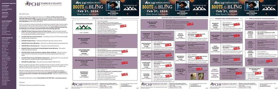 Boots and Bling Sponsorship information